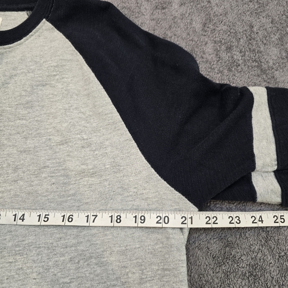 Abercrombie Fitch Shirt Mens Lge  Gray  Long Stripe Sleeve Athletic Dept Heavy - Picture 7 of 10